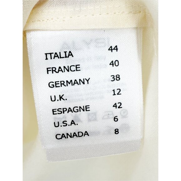 ALYSI Italy Cream Slit Sheer Half Slip Skirt Sz 6 - Picture 5 of 6